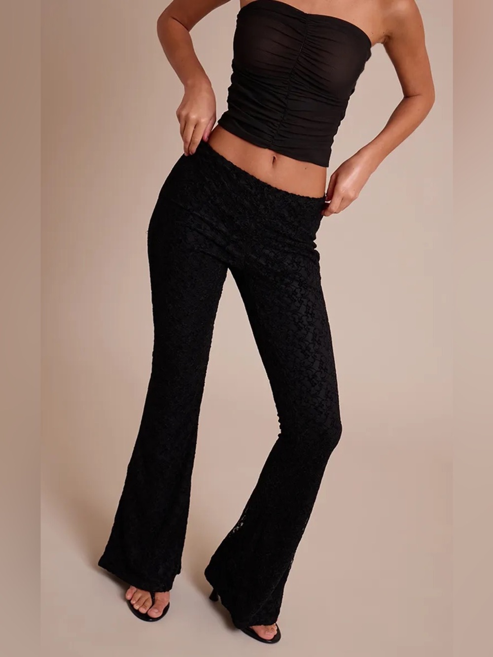 REVOLVE NAKED WARDROBE NWT SHEER MESH FLARE BOOT CUT PANTS